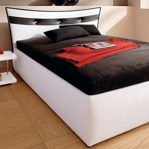 Polsterbett HAPO Betten Gr. ohne LED, Liegefläche B/L: 100 cm x 200 cm, Festpolsterung, Festpolsterung, schwarz-weiß (weiß, schwarz) Polsterbetten ohne Bettkasten