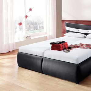 Polsterbett HAPO Betten Gr. ohne LED, Liegefläche B/L: 160 cm x 200 cm, H2, Kaltschaummatratze, schwarz (schwarz, weiß) Polsterbetten ohne Bettkasten