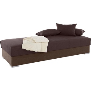 Polsterliege HAPO Komplettbetten Gr. Liegefläche B/L: 80 cm x 200 cm, H3, Bonnell-Federkernmatratze, braun (dunkelbraun strukturstoff, microvelours) Bett Polsterliege Polsterliegen Komplettbetten mit Bettkasten