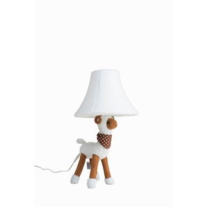 Happy Lamps Led-Kindertischleuchte Wolle das Schaf, Weiß, Textil, rund,rund, F, 29x48x26 cm, Kippschalter, Lampen & Leuchten, Innenbeleuchtung, Tischlampen