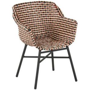Hartman Delphine Gartenstuhl - Gestell Alu Carbon Black | Sitz Geflecht Coral Red 53.594.843