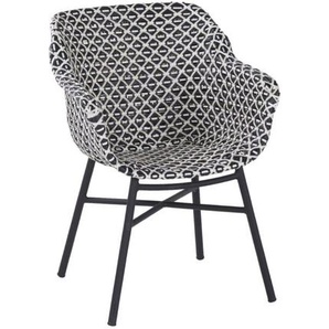 Hartman Delphine Gartenstuhl - Gestell Alu Carbon Black | Sitz Geflecht White&Black 53.594.008