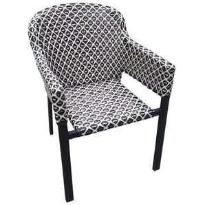 Hartman Kelly Diningsessel - Gestell Alu Carbon Black | Sitz Geflecht White&Black 53.626.008