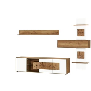 HARTMANN Wohnwand  Caya ¦ weiß ¦ Maße (cm): B: 326 H: 226 T: 49.0