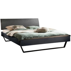 Hasena Bett, Anthrazit, Metall, 140x200 cm, Über- und Sondergrößen erhältlich, gepolstertes Kopfteil, in verschiedenen Holzdekoren Größen erhältlich, Schlafzimmer, Betten, Einzelbetten