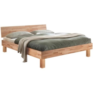 Hasena Bett, Kernbuche, Holz, Kernbuche, massiv, 90x200 cm, Über- und Sondergrößen erhältlich, in verschiedenen Holzarten Größen erhältlich,