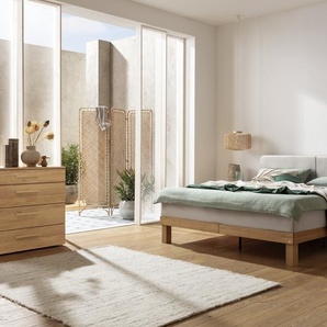 Hasena Boxspringbett Messina, Farbe: Eiche bright, geölt, Bezugsfarbe: Pepe grey, verschiedene Größen