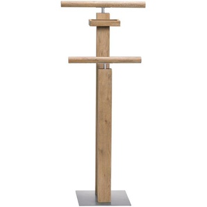 Hasena Herrendiener, Eiche, Alu, Holz, Metall, Wildeiche, massiv, 45x107x28 cm, standfeste Füße, Schlafzimmer, Herrendiener