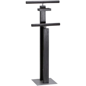 Hasena Herrendiener, Graphit, Alu, Holz, Metall, Wildeiche, massiv, 45x107x28 cm, standfeste Füße, Hosenhalter, Jackenhalter, Garderobe,