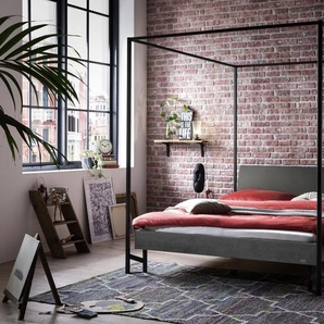 Hasena Himmelbett Cileno, Farbe: Beton Nachbildung, Bezugsfarbe: Kul smoke, Metallfarbe: Anthracit, verschiedene Größen