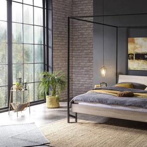 Hasena Himmelbett Ciluna, Farbe: Eiche sägerauh natur, Metallfarbe: Anthracit, verschiedene Größen