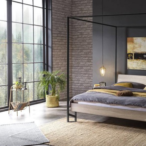 Hasena Himmelbett Ciluna, Farbe: Eiche sägerauh natur, Metallfarbe: Anthracit, verschiedene Größen