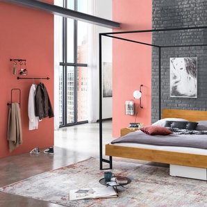 Hasena Himmelbett Lunito, Farbe: Wildeiche natur, geölt, Metallfarbe: Anthracit, verschiedene Größen