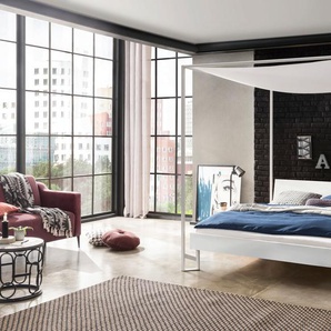 Hasena Himmelbett Luvela, Farbe: Buche weiss deckend, lackiert, Metallfarbe: White, verschiedene Größen