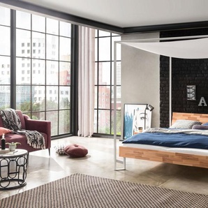 Hasena Himmelbett Luvela, Farbe: Kernbuche natur, geölt, Metallfarbe: White, verschiedene Größen