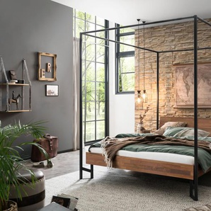 Hasena Himmelbett Sunito, Farbe: Nussbaum, geölt, Metallfarbe: Anthracit, verschiedene Größen