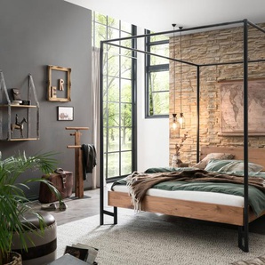 Hasena Himmelbett Sunito, Farbe: Wildeiche natur, geölt, Metallfarbe: Anthracit, verschiedene Größen