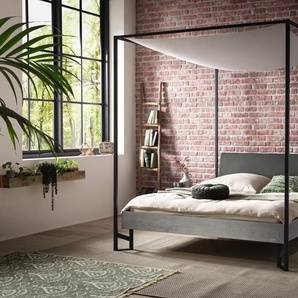 Hasena Himmelbett Velino, Farbe: Beton Nachbildung, Bezugsfarbe: Kul smoke, Metallfarbe: Anthracit, verschiedene Größen