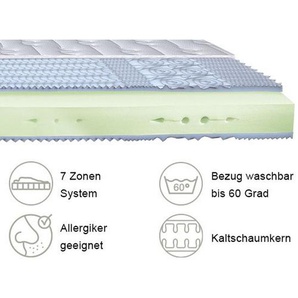 Hasena Kaltschaummatratze , Weiß , Textil , H3 , 80x200 cm , Tragegriffe, atmungsaktiv, alternative Größen erhältlich, Bezug rundum abnehmbar , Schlafzimmer, Matratzen Shop, Matratzen, Kaltschaummatratzen