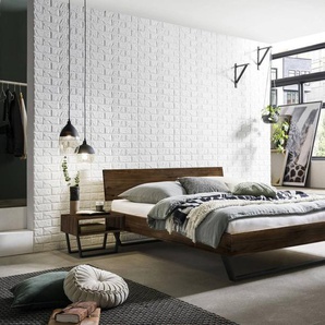 Hasena Massivholzbett Asti, Farbe: -Nussbaum, geölt, Metallfarbe: Anthracit, verschiedene Größen