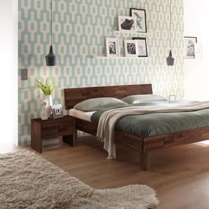 Hasena Massivholzbett Forti, Farbe: Nussbaum, geölt, verschiedene Größen