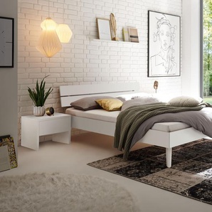 Hasena Massivholzbett Ortona, Farbe: Buche weiss deckend, lackiert, verschiedene Größen