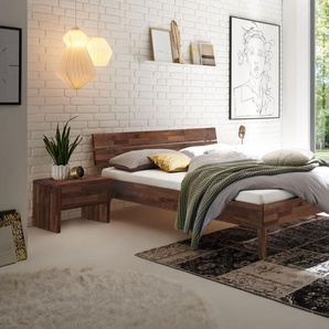 Hasena Massivholzbett Ortona, Farbe: Nussbaum, geölt, verschiedene Größen