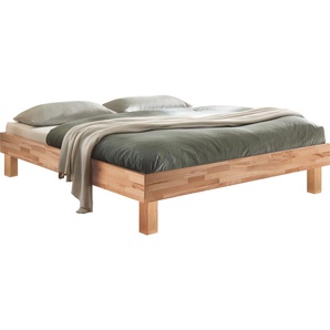 Massivholzbett HASENA Rapallo Betten Gr. Liegefläche B/L: 90 cm x 200 cm Betthöhe: 16 cm, kein Härtegrad, beige (kernbuche natur, geölt) Massivholzbett Massivholzbetten Fußhöhe 20 cm