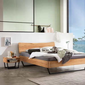 Hasena Massivholzbett Tresali, Farbe: Wildbuche natur, geölt, Metallfarbe: Anthracit, verschiedene Größen