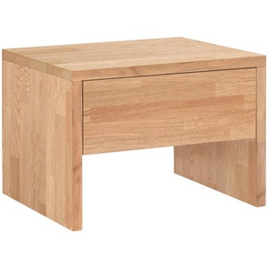 Hasena Nachtschrank, Eiche Bianco, Holz, Eiche, massiv, 1 Schubladen, 48x35x40 cm, Holzmöbel, Holztische, Nachttische Holz