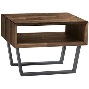 Hasena Nachtschrank, Anthrazit, Nussbaum, Holz, Nussbaum, massiv, 50x41x36 cm, Holzmöbel, Holztische, Nachttische Holz