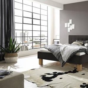 Hasena Polsterbett Noemi, Farbe: Eiche bright, geölt, Bezugsfarbe: Buffalo shale, verschiedene Größen