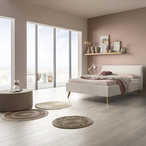 Hasena Polsterbett Selena, Farbe: Eiche bright, geölt, Bezugsfarbe: Boucle ivory, verschiedene Größen