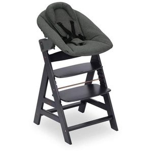 Hauck Hochstuhl-Set Alpha Newborn Set, Anthrazit, Holz, Metall, Textil, Buche, massiv, teilmassiv, 65x93.5x49 cm, Bezug abnehmbar, waschbar, 5-Punkt-Gurt, Babymöbel, Hochstühle & Zubehör, Hochstühle