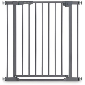 Hauck Türschutzgitter Clear Step Autoclose 2, Dunkelgrau, Metall, Kunststoff, 75 - 80 cm, Verlängerung erhältlich, Babysicherheit, Schutzgitter