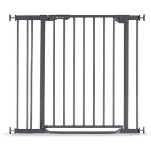 Hauck Türschutzgitter Clear Step Autoclose 2, Dunkelgrau, Metall, Kunststoff, 84 - 89 cm, Verlängerung inklusive, erhältlich, Babysicherheit, Schutzgitter