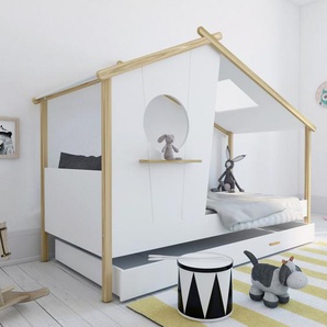 Haus-Kinderbett Clelia mit Schublade, 90 x 200 cm
