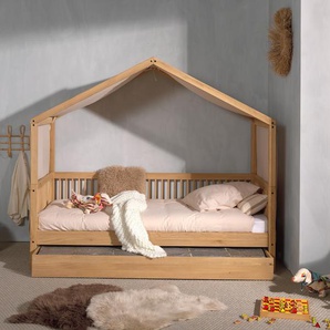 Hausbett VIPACK Betten Gr. Liegefläche B/L: 90 cm x 200 cm Höhe: 170 cm, kein Härtegrad, ohne Matratze, braun (eiche natur geölt, eiche geölt) Baby Spielbetten