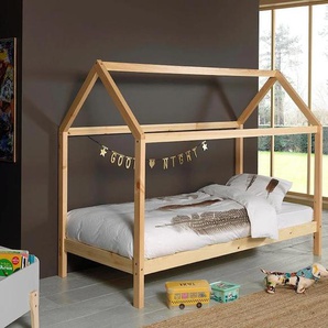 Hausbett VIPACK Dallas Betten Gr. ohne Bettschublade, Liegefläche 90 x 200 cm, beige (kiefer massiv natur) Baby Spielbetten