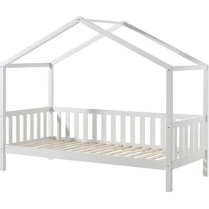 Hausbett VIPACK Dallas Betten Gr. ohne Bettschublade, Liegefläche 90 x 200 cm, weiß (kiefer massiv lackiert) Baby Spielbetten