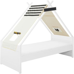 Hausbett - weiß - Materialmix - 96 cm - 179 cm | Möbel Kraft