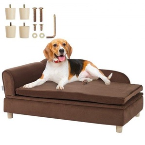 Haustiersofa, Hundecouch für große Hunde und Katzen, weiches, samtiges Hundesofabett, 50 kg belastbares Katzensofa, Hundebett Haustierbett Dunkelbraun BYCWSFBYZFXDSFU0YV0