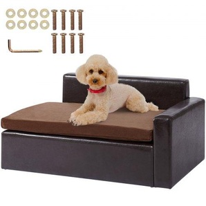 Haustiersofa, Hundecouch für mittelgroße Hunde und Katzen, Hundesofabett aus weichem Leder, 50 kg belastbares Katzensofa 710 x 505 x 335 mm PYCWSFPYZFXZU0X7XV0