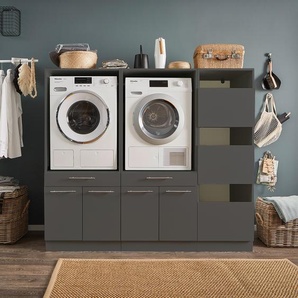 Hauswirtschaftsraum B 185 x 162cm Schwarz/Anthrazit