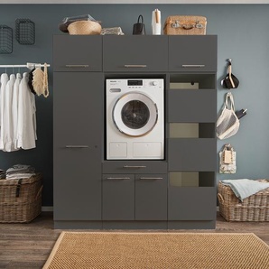 Hauswirtschaftsraum D 168 x 200cm Schwarz/Anthrazit