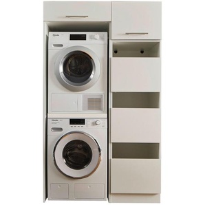 Hauswirtschaftsraum Laundreezy, Weiß, Holzwerkstoff, 117.5x200x67.5 cm, Waschküche, Hauswirtschaftsraum