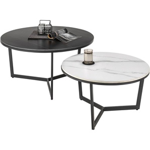 Stolkom Sp.z.o.o. Couchtisch Harper, 2-er Set Keramik, Tisch marmorisiert