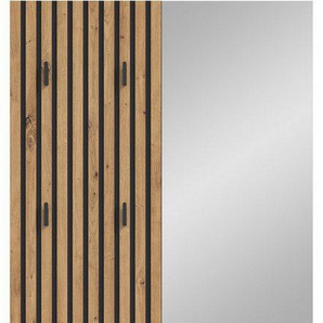 HBZ Kompaktgarderobe Simple mit Spiegel, Flurgarderobe BxHxT 88x195x35 cm (4-St) mit Bank, Paneel, Schuhkommode mit Schubkasten und Spiegel