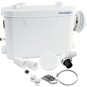 Aquamatix - Hebeanlage 400W Sanitär Abwasserpumpe 100L/min 3 Einlässen für Wandhängende WCs 6,5m Vertikale Förderstrecke mit mit Kohlefilter