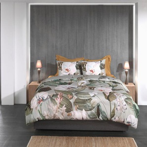 Heckett and Lane Bettwäsche Botanico, Mako-Satin, 2 teilig, Blätter Design, hochwertiges Mako-Satin, Bettwäsche ab 135x200 cm.